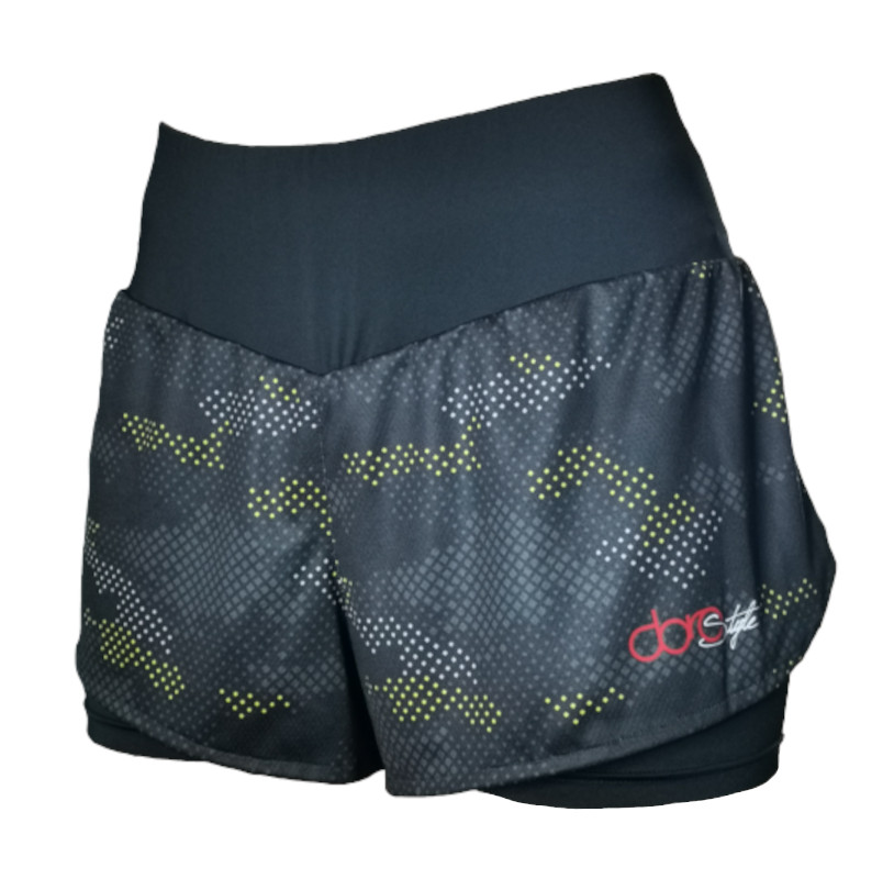 картинка Женские спортивные шорты Sportful Doro Cardio Training W Shorts чёрно-жёлтые от магазина Одежда+