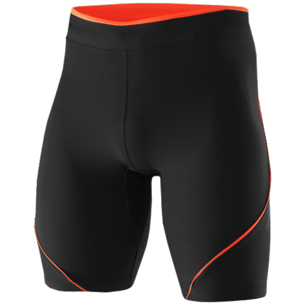 картинка Спортивные тайцы Löffler HR Running Tights черные с оранжевыми вставками от магазина Одежда+