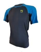 картинка Футболка с короткими рукавами SPORTFUL KARPOS Lavaredo Jersey темно-синяя с голубым, желтая строчка от магазина Одежда+