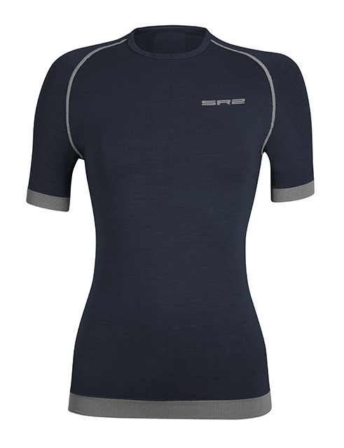 картинка Женская термо футболка с короткими рукавами SPRING T-SHIRT SHORT SLEEVES WOMEN из мериносовой шерсти темно-синяя от магазина Одежда+