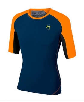 картинка Футболка с короткими рукавами SPORTFUL KARPOS Lavaredo Jersey синяя с оранжевым и черным от магазина Одежда+