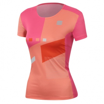 картинка Женская футболка с короткими рукавами Sportful Training W Jersey розово-оранжевая от магазина Одежда+