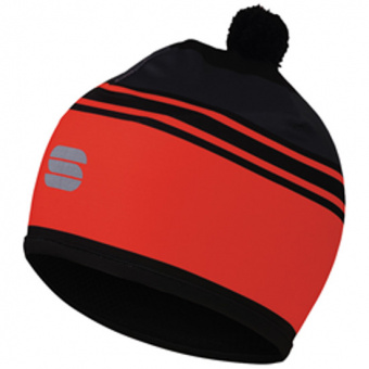 картинка Лыжная гоночная шапочка SQUADRA RACE HAT черная с неоново-красным от магазина Одежда+