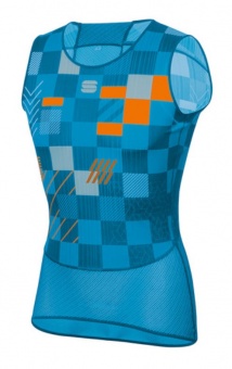 картинка Футболка без рукавов SPORTFUL PRO BASELAYER SLEVELESS голубая с цветными вставками    от магазина Одежда+