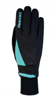 картинка Теплые лыжные перчатки женские ROECKL EVO черные с голубым от магазина Одежда+